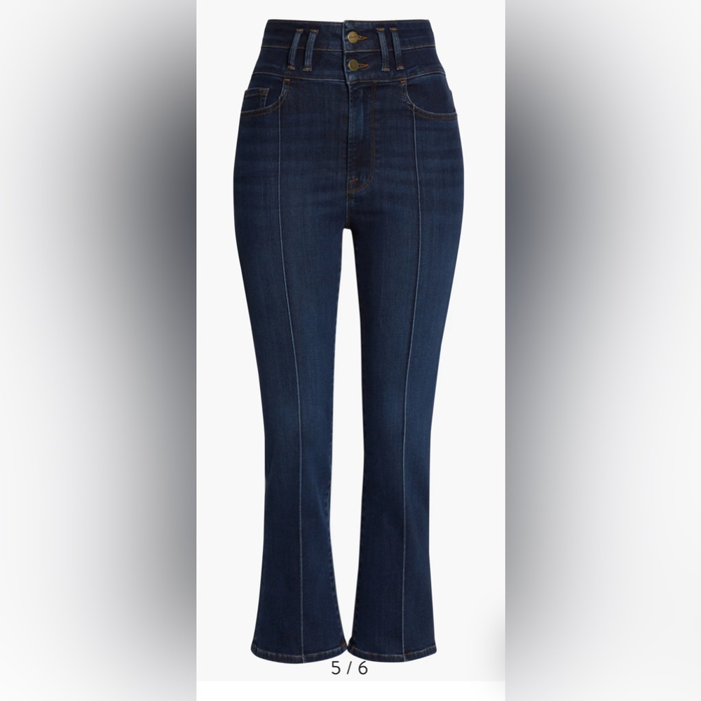 Revolve Frame Le Catroux Center Seam Crop Mini Bootcut Jeans size 24